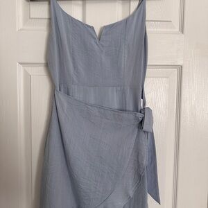Lulu's Blue Asymmetrical Wrap Sundress
